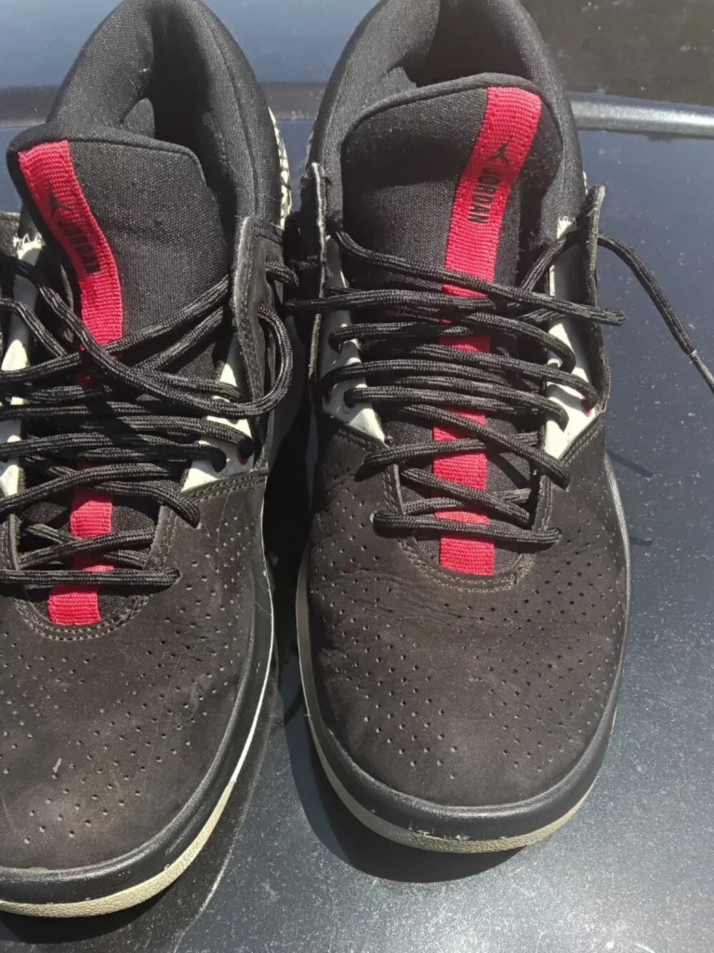 Jordan Flight Fresh AH6462-003 Black Red Low Top Men's Athletic Sneakers SZ 9